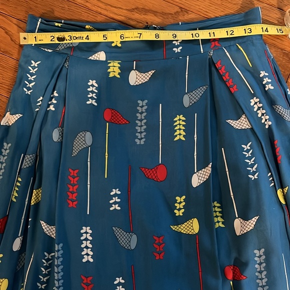 🦋 Modcloth Fever London Quirky Catch Blue Butterfly Skirt - Picture 9 of 16